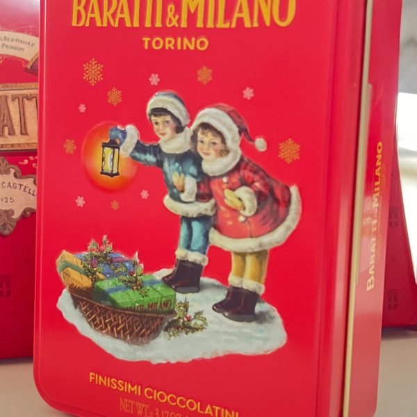 CONFEZIONE IN MINI LATTA BARATTI E MILANO- 90g-CIOCCOLATINI FINISSIMI ASSORTITI